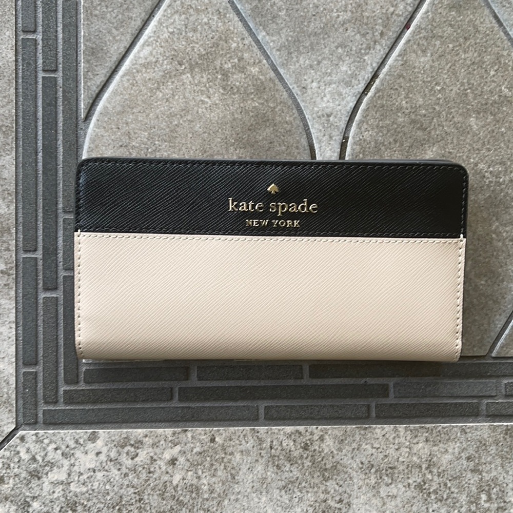 Kate Spade Staci Colorblock Large Slim Bifold Wallet